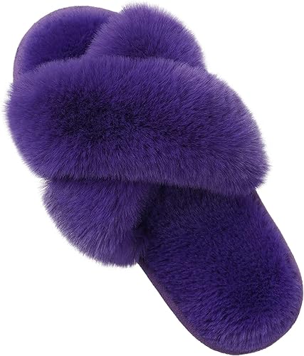 Women's Fuzzy Slippers, House Slippers, Open Toe Slippers Women's Fuzzy Slippers, House Slippers, Open Toe Slippers